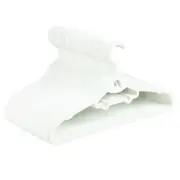 50 Packs Plastic Clothes Hangers with Hooks, White Clothes Hangers for Coats,...