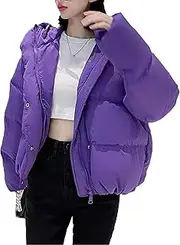 [Zylphorix] Lady Loose Button Down Coat Lightweight Puffy Jacket Long Sleeve Down Cute Style Down Jacket