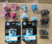 Lot 13 NEW Ink Cartridges 02 Light Cyan Light Magenta Black Generic + HP Expired