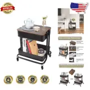 Multi-Purpose Rolling Cart with 2 Shelves - Perfect for Kitchen & Workspace