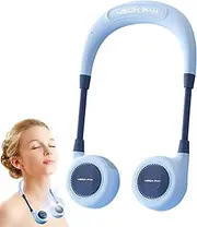 Portable Neck Fan, Bladeless Usb Cooler, 16.5cm/6.49in 4cm/1.57inches Adjustable Wearable Cooling Device, Hands- Lightweight Design, White, Travel Beach Camping Commuting Use