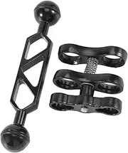 Geieold Aluminium Alloy Diving Light Torch Double Articulated Arm and 1 Set Butterfly Clip Bracket for Underwater Photography Camera