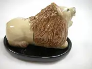 Closeout Animal Tracks Porcelain Mini Lion Salt & Pepper #1104