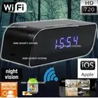 WIFI Home Wireless Alarm Clock Camera Mobile Phone App Night Vision