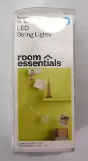 Room Essentials LED Warm White Battery 20 Photo Clips String Lights 8' 2"