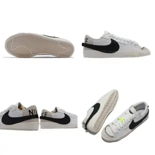 【NIKE 耐吉】休閒鞋 Wmns Blazer Low 77 Jumbo 女鞋 白 黑 大勾勾 解構 低筒 復古(DQ1470-101)