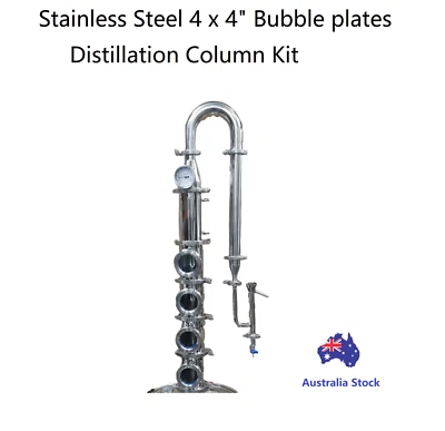 StillMate Full Stainless Steel 4x4" Bubble Plates Modula Distillation Column
