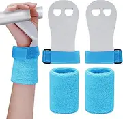 Abeillo 2 Gymnastics Grips Wristbands Sets for Girls Youth Kids, Gymnastic Hand Grips Gymnastic Bar Palm Protection and Wrist Support Sports Accessories for Kids Workout and Exercise (Blue,M)