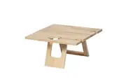 Fromagerie Square Wooden 40cm Collapsible Picnic Table Tray w Wine Holder Brown