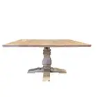 French Provincial Chateau Pedestal Square Dining Table Natural Elm Natural Brown