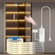 Cabinet Light 12V 6-in-1 COB LED Strip Light with Dual-Door Sensor Switch, Ad...