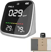 Pm2.5 Detector - Portable PM2.5 Air Quality Monitor | Compact LED Display Sensor with Type-C Charging | Multi-Function Temperature & Humidity Detector for Home, Office & Travel