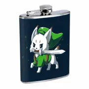 Cat Sword Em1 Flask 8oz Stainless Steel Hip Drinking Whiskey
