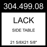 IKEA LACK Side Table White 21 5/8x21 5/8" 304.499.08