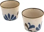 New (Amazon.co.jp Exclusive) (Commercial Use) Set of 2 Southern Japanese Style Tableware, Selected by Okinawa Aunt, Yachimun Pattern, Can Be Used for Anything, Buckwheat Choko, Set of 2