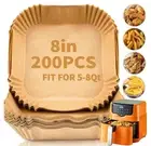 200PCS Air Fryer Liners Disposable Papers Liner Non-stick for Roasting Microwave