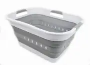 Collapsible Handled Plastic Laundry Basket Foldable Pop Up Container/Organizer