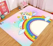 3D Beautiful Rainbow Unicorn NBC4320 Game Rug Mat Elegant Photo Carpet Mat Romy