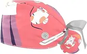 [WOSHJIUK] Working Hat 2 Pack Scrub Caps for Women,Japanese Style Pattern,Tie Back Cap Adjustable Scrub Hat