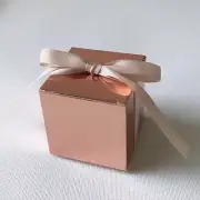 100x Rose Gold Wedding Party Favour Boxes Chocolate Macaroon Cookie Candy Boxes