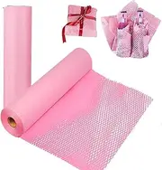 Honeycomb Packing Paper, 38CM x 10M Eco Friendly Packing Paper for Moving, Recyclable Moving Supplies Bubble Cushion Paper Wrapping Protective Roll - Pink…