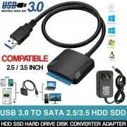 for 2.5" 3.5" SSD HDD Hard Drive 12V/2A Power USB 3.0 to SATA III Adapter Cable