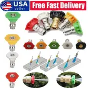 Pressure Washer Spray Nozzle Set Quick Connect 1/4" High Power Tips Pack of 5