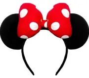 Mouse Ears Headband, Handmade Big Bows Mouse Ears Hairband, Super Stretchy