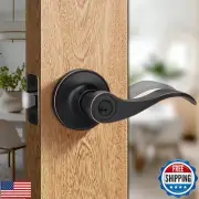 Moquin Wave Design Keyed Entry Door Lever with Lock, Reversible Door Handle f