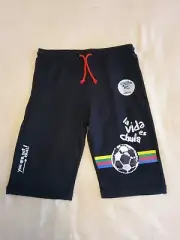 Desigual black Drawstring soccer Shorts w/reversible sequins Boys size 13/14