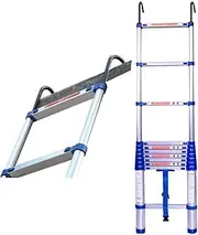 Ladder,Outdoor Ladders,Telescopic Ladder,Telescopic and Climbing Ladder Telescoping Extension Ladder with Hooks, Heavy Duty Aluminum Telescopic Folding Ladder,Outdoor Ladders for Roof Attic Off