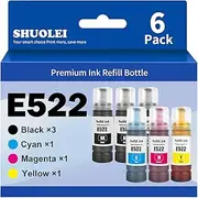 522 Ink Refill Bottles Replacement for Epson 522 Ink Refill Bottles for Ecotank ET-2800 ET-4800 ET-2400 ET-2803 ET-2840 ET-2720 ET-4700 ET-4810 Printer (3BK C M Y)