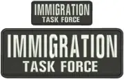 I TASK FORCE EMB PATCH 4X10 AND 2X5 HOOK ON BACK WHITE ON BLACK