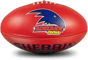 Sherrin Adelaide Crows AFL Team Leather Football, Red, Size 5