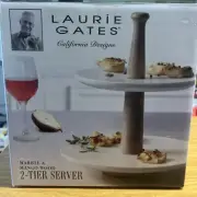 Gibson Laurie Gates Two-tier Marble Server, New in Box
