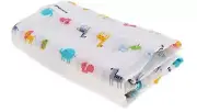 ZOO ANIMAL Large Newborn Baby Cotton Muslin Wrap Sleeping Swaddle Cover boy girl