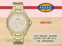 在飛比找Yahoo!奇摩拍賣優惠-CASIO 時計屋 FOSSIL手錶 AM4482 女錶 石