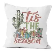 Tis The Season Western Christmas Pillow 15-christmas Style B-pillow Cover