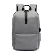 Men Casual Backpack Lightweight Computer Bag With Usb Charging Port Gray Colour