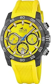 [LOTUS] Men's Watch 18974/5 Chrono Black Carbon Fibre Case Yellow Silicone Strap