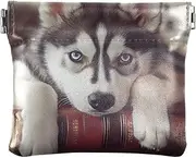 [YXYZRMY] PU Leather Squeeze Coin Purse Husky Books Clock, Coin Pouch Change Holder for Women Men, Mini Portable Cosmetic Bags for Women, Multi-colored, one size, Multi-style, Multi-colored, one size
