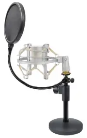 Samson MD2 Weighted Desktop Podcast Podcasting Mic Stand+Shockmount+Pop Filter