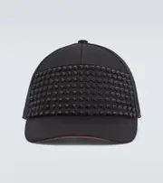 [Christian Louboutin] Christian Louboutin Enky Spikes cotton baseball cap UK 6 7/8 black