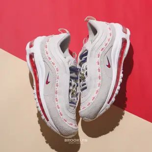 NIKE 慢跑鞋 W AIR MAX 97 SE 米白 紅藍 串字 雙鞋帶 金扣 女 (布魯克林) DC4013-001