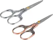 TOVINANNA Set of 2 Vintage Style Plum Blossom Scissors Nail Clippers Trimmer Manicure Tool Durable and Chic