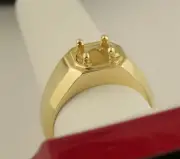 1.25Ct Men's Solitaire Ring Mounting 14K Yellow Gold For 7 mm Round Stone