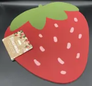 ENVOGUE Strawberry Shaped 15" Placemats WIPE CLEAN INDOOR OUTDOOR (SET OF 8) NEW