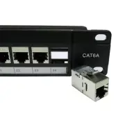 Cat6A Shielded 24 Port Patch Panel Rack Mountable Network Ethernet 1U 19" Plug