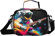 Astronaut Colors Guitar Insulated Lunch Box for Women Men - Ideal for Work, Picnics - Includes Adjustable Shoulder Strap