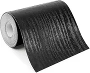 [NORSENS] 3.93" x 393" Black Wood Grain Wallpaper Border, Mirror Frame Peel and Stick, Removable PVC Waterproof Kitchen Bathroom Wall Decor